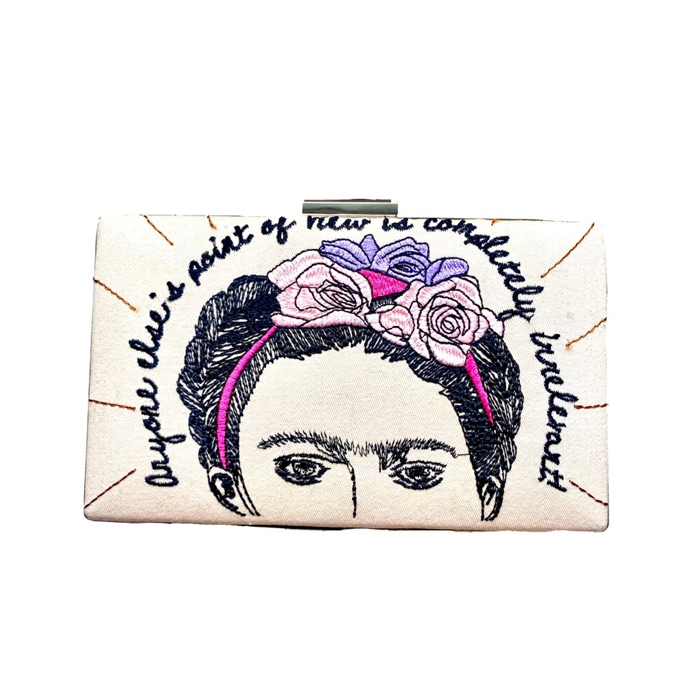 Frida Embroidered Clutch